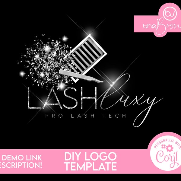 DIY Silver Lash Logo, Lash Extension Logo, Lash Technician Logo, Lash Tech Logo Template, Lash Artist Logo, Lash Studio Logo Design