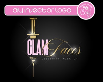 DIY Injector Logo, Customizable Plastic Surgery Aesthetics Template, Beauty Esthetician Aesthetic Nurse Editable Logo Template, Instant Logo