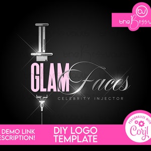 DIY Injektor Logo, Lippeninjektion Logo, Business Logo Design, Med Spa Logo Vorlage, Injektionen Logo, Filler Logo, Kosmetiker Logo