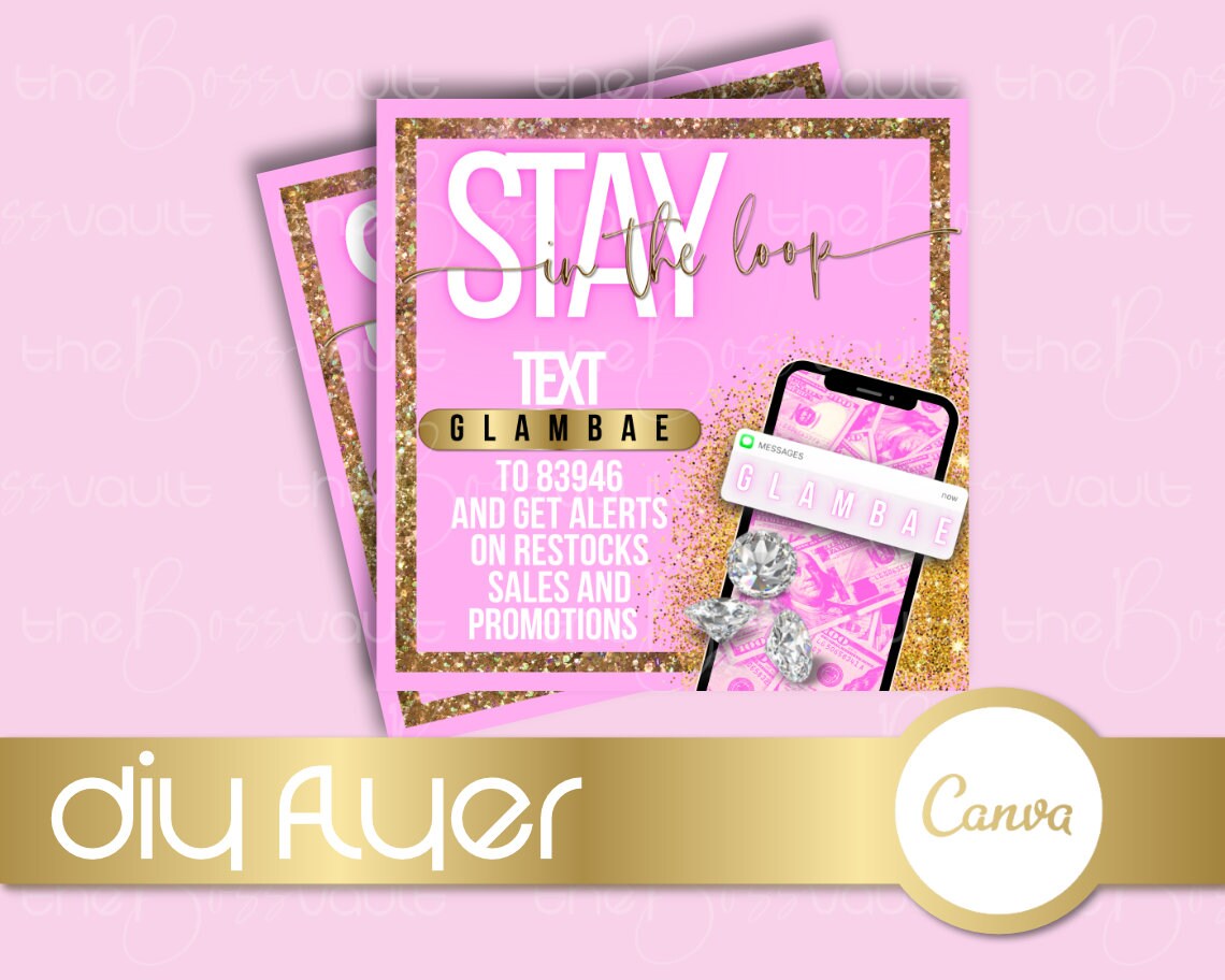 Text Alert Promotion Flyer, Sale Flyer, Boutique Advertising Instagram ...