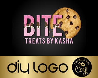 Bäckerei Logo, DIY Kochen Logo, Leckereien Kuchen Cookie Logo, Küchen Logo, Zuckerguss Drip Do It Yourself Logo, Süßigkeiten Logo, Backen Gebäck Logo