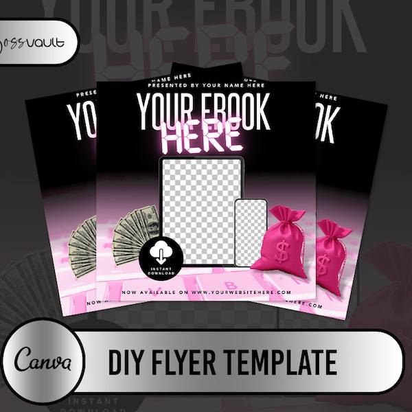 DIY eBook Flyer Template, Canva eBook Flyer Design, Matching Template for Graphic Design eBook, eBook Listing Cover, Product Picture