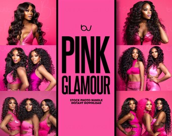 Pink Glamour Stock Photo Set, Hair Stock Photo, Cosmetics Stock Photos, Boutique Stock Photo, Beauty Business Photo, Stock Photo Bundle