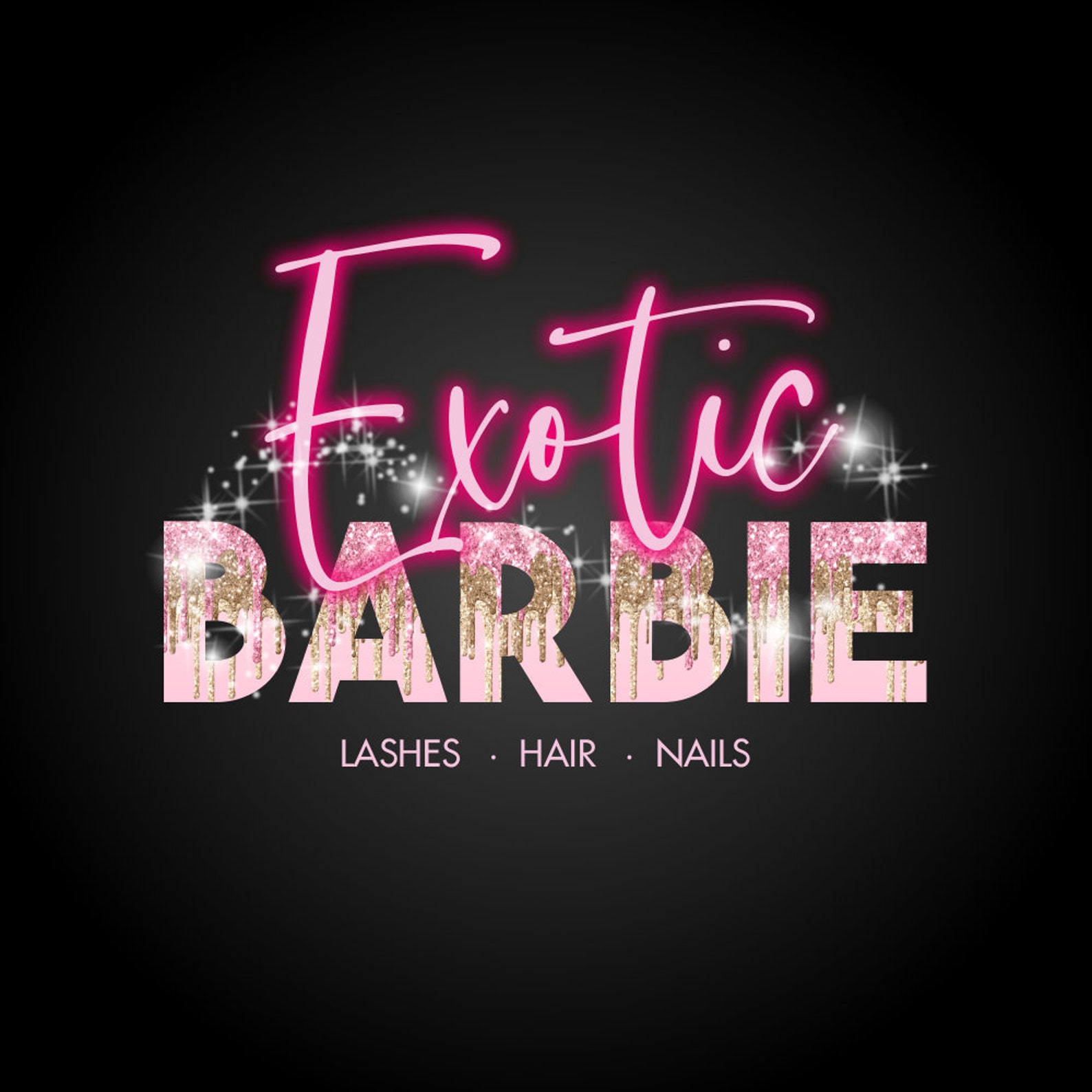 DIY Pink Glitter Logo Girly Editable Sparkle Logo Template | Etsy