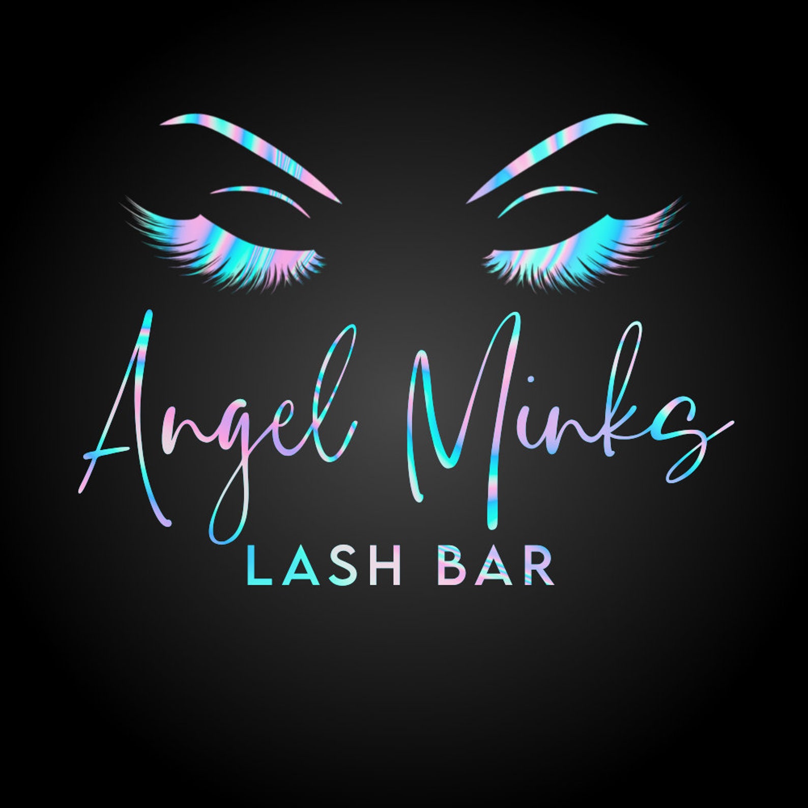 Lash Logo Holographic Lash Tech Logo Lash Business Logo Etsy