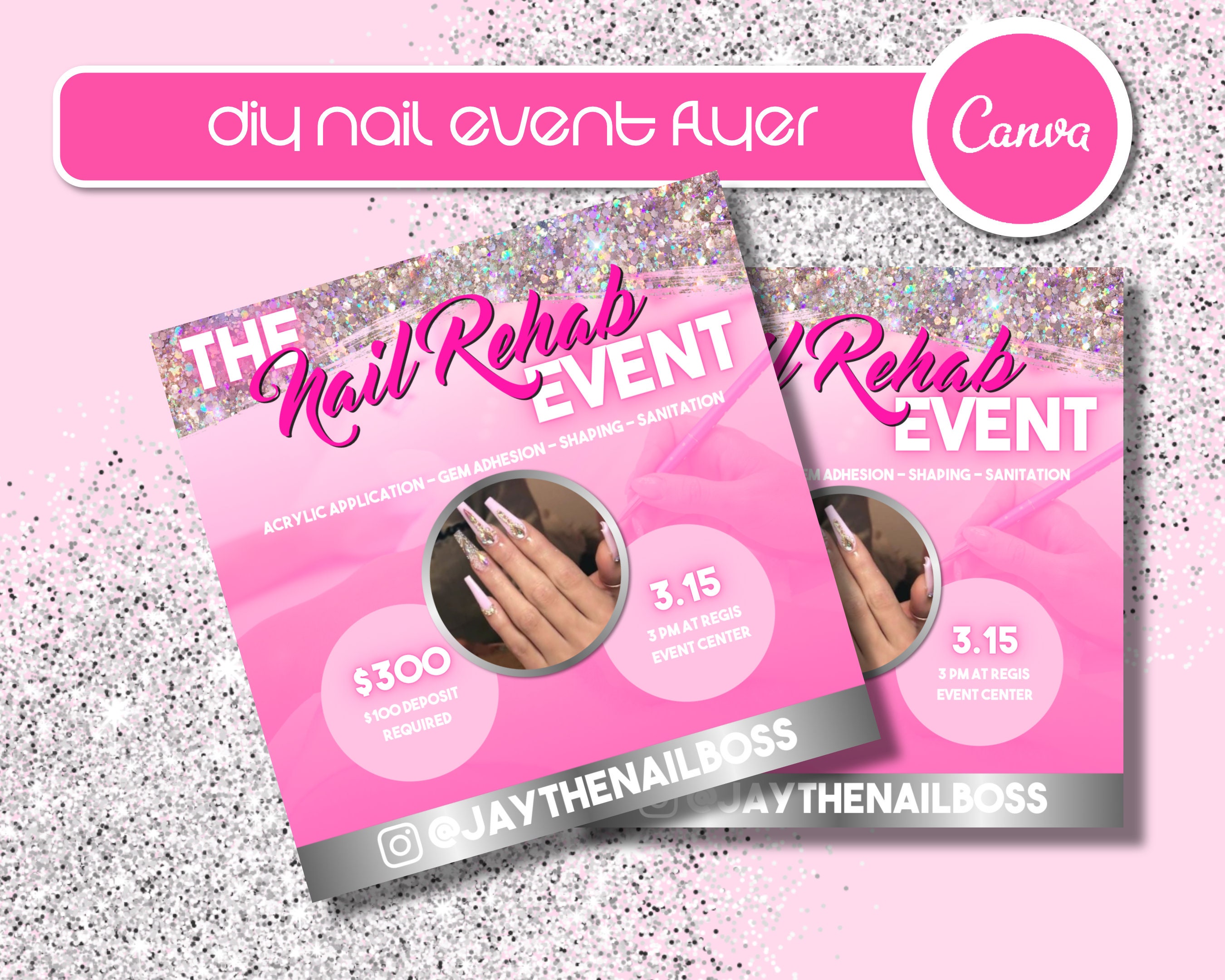 DIY Nail Event Flyer Nail Course Training Editable Flyer Etsy
