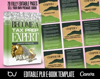 Become A Tax Prep Expert PLR E-Book, Ebook with Resale Rights, PLR E-Book Template, Tax Prep Ebook, E-book for Resale, Editable E-Book