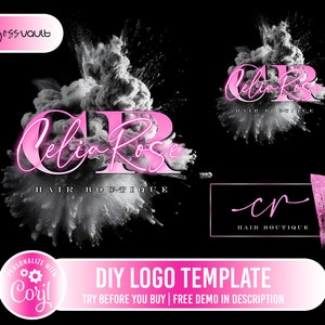 Boutique Logo, Beauty Logo, DIY Logo Template, Neon Logo, Hair Logo, Business Logo Design, Makeup Logo, Beauty Branding, Editable Logo