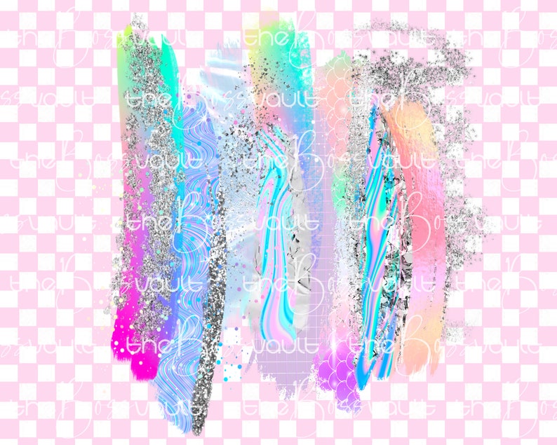 May include: Abstract digital art print with a pink, blue, and silver color scheme. The design features a series of overlapping brushstrokes and swirls, creating a dynamic and textured effect.