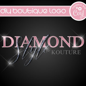 DIY Glitter Boutique Logo, Editable Hair Nails Logo Template, Instant Download Lash Logo, Glam Fashion Logo, Beauty Logo Design, Makeup Logo