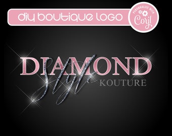 DIY Glitter Boutique Logo, Editable Hair Nails Logo Template, Instant Download Lash Logo, Glam Fashion Logo, Beauty Logo Design, Makeup Logo
