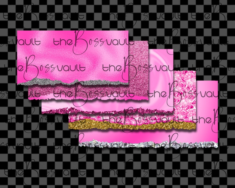 Pink Glitter Torn Paper Overlays Pink Glitter Holographic Etsy