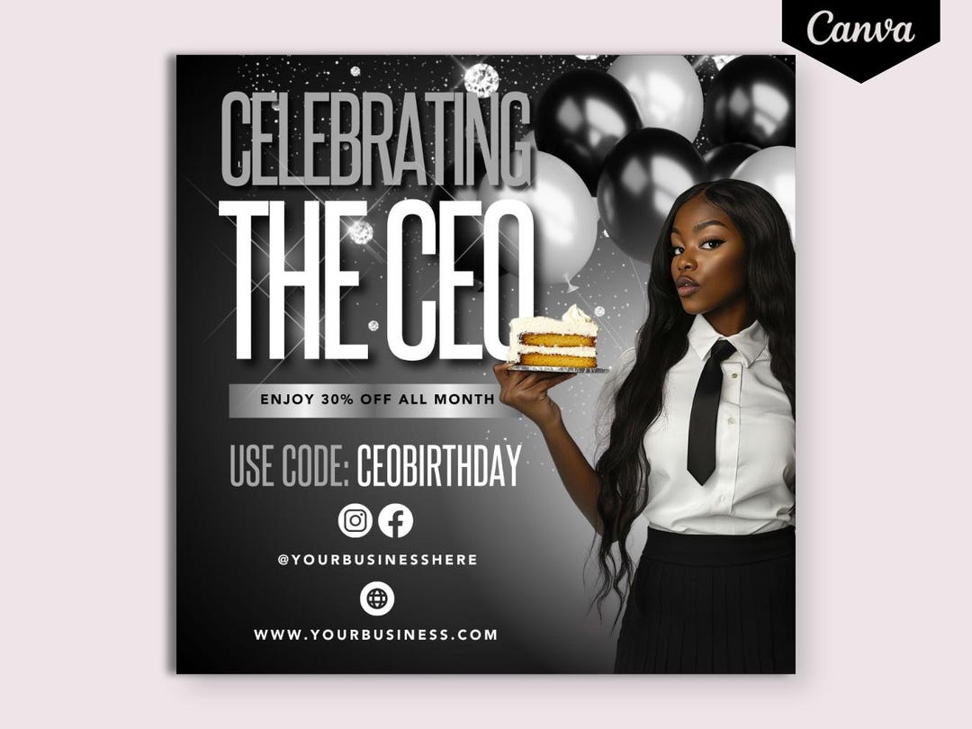 DIY CEO Birthday Flyer, Celebrating the Owner Business Flyer Design ...