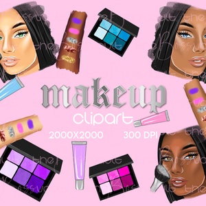 Makeup Artist Clipart, Beauty Blogger Clip Art Set, Beauty PNGs, Cosmetics Clipart, Make Up Clipart, Glam Clipart, Lip Gloss Clipart