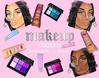 Makeup Artist Clipart, Beauty Blogger Clip Art Set, Beauty PNGs, Cosmetics Clipart, Make Up Clipart, Glam Clipart, Lip Gloss Clipart