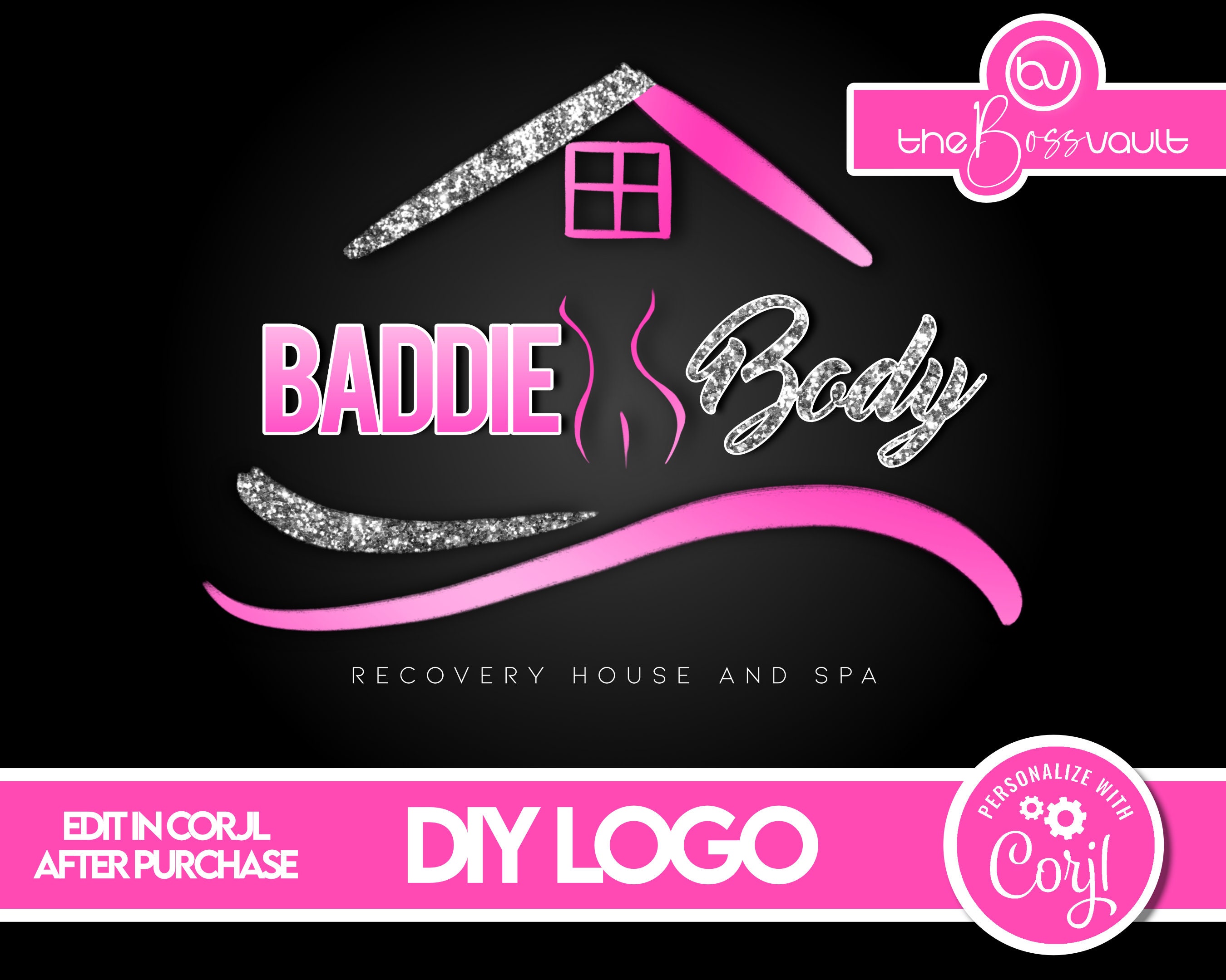 DIY BBL Recovery House Logo, Body Sculpting Logo, Recovery House and Spa  Logo, Cosmetic Surgery After Care Logo, Weight Loss Surgery Spa 