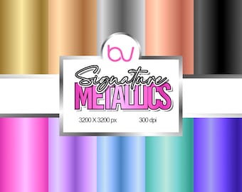 Metallic Digital Paper, Metallic Texture, Metal Digital Paper, Metal Texture, Gradient Digital Paper, Gradient Texture, Clipping Mask