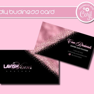 Glitter Drip Chalk Couture Business Card, Personalized Chalk Couture B