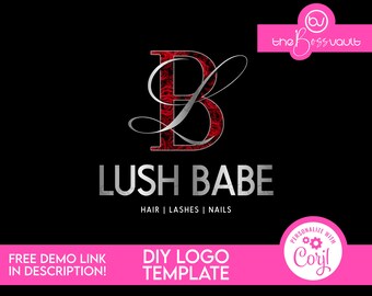 DIY Logo Design, Boutique Logo Design, Fashion Logo, Feminine Logo, Modern Logo Design, Glitter Logo Design, Customizable Boutique Logo