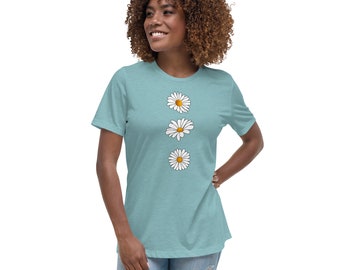 Gänseblümchen T-shirt, Blumen-Liebhaber-T-Shirt, feminines Baumwolltop