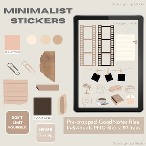 Minimal Digital Stickers Pack / Goodnotes Stickers / Mood Stickers / Mood Board / iPad / Planner Stickers / adesivi estetici