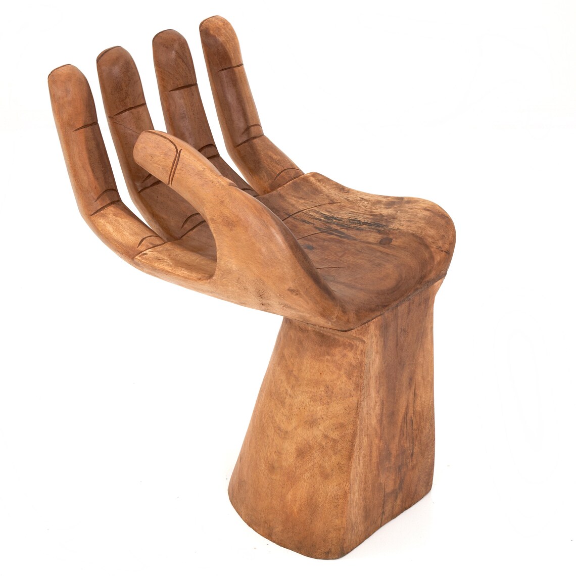 Rustic Hand Chair Seat 4 Bent Fingers Solid Suar Wood Indoor Etsy