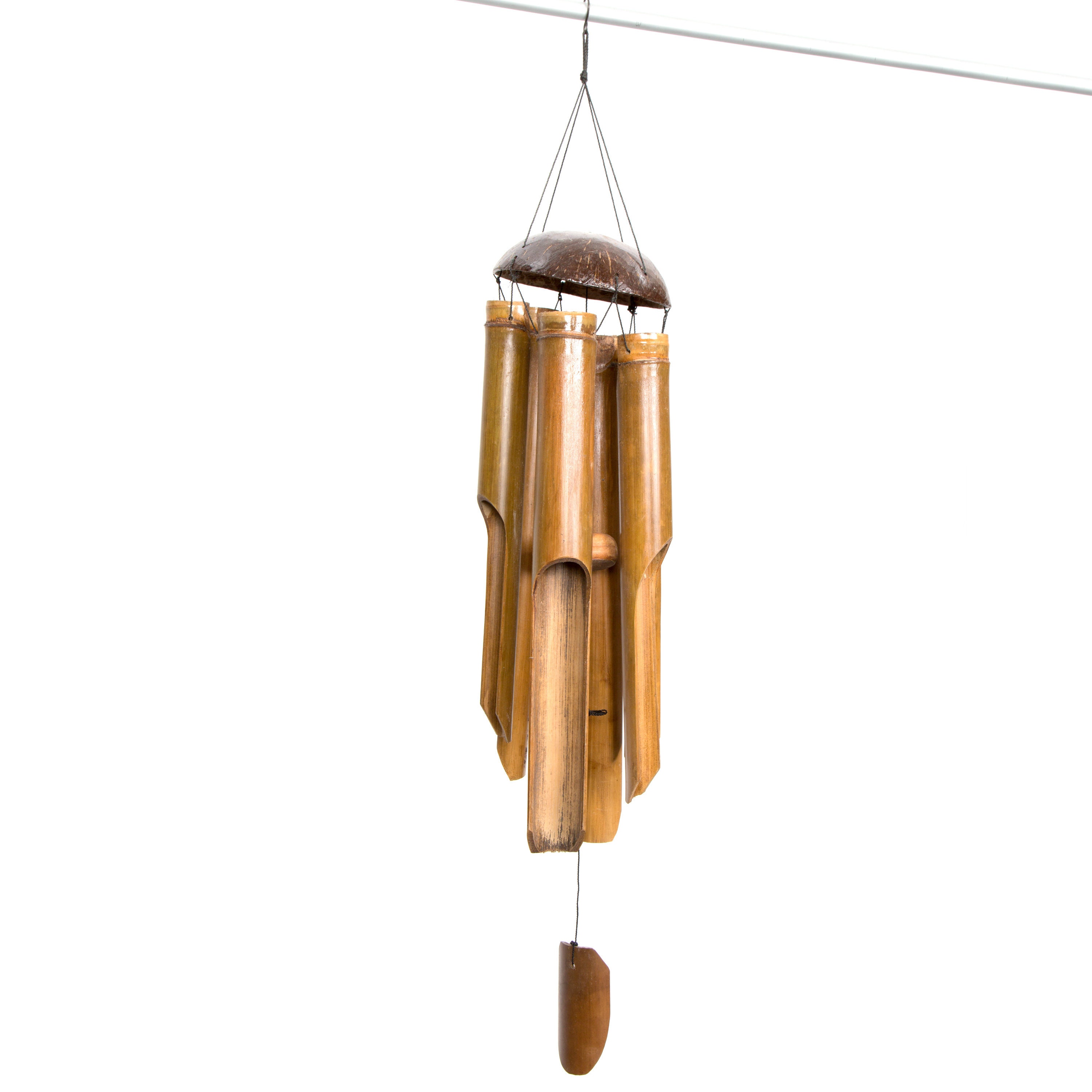 FREE TRADE FROM BALI COCONUT 55cm STUNNING BAMBOO LARGE  WINDCHIME 