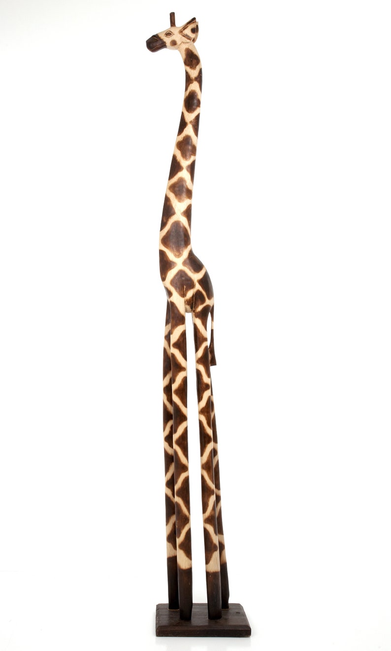 Single Standing Wooden Giraffe Hand Carved using Solid Albesia Wood Handmade in Bali GIR-01 image 9