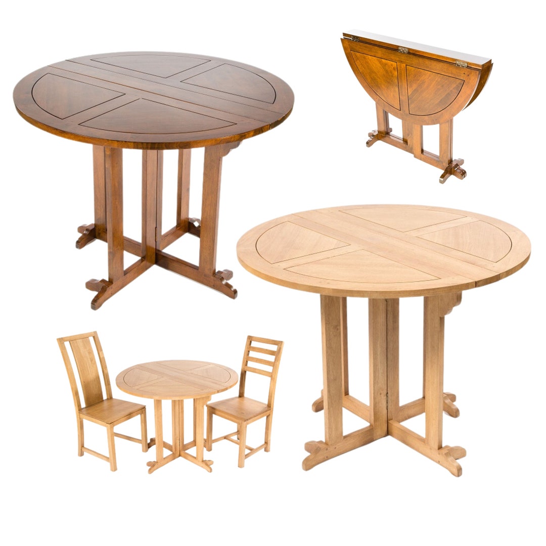 Round Drop Leaf Rubberwood Dining Table - Etsy UK