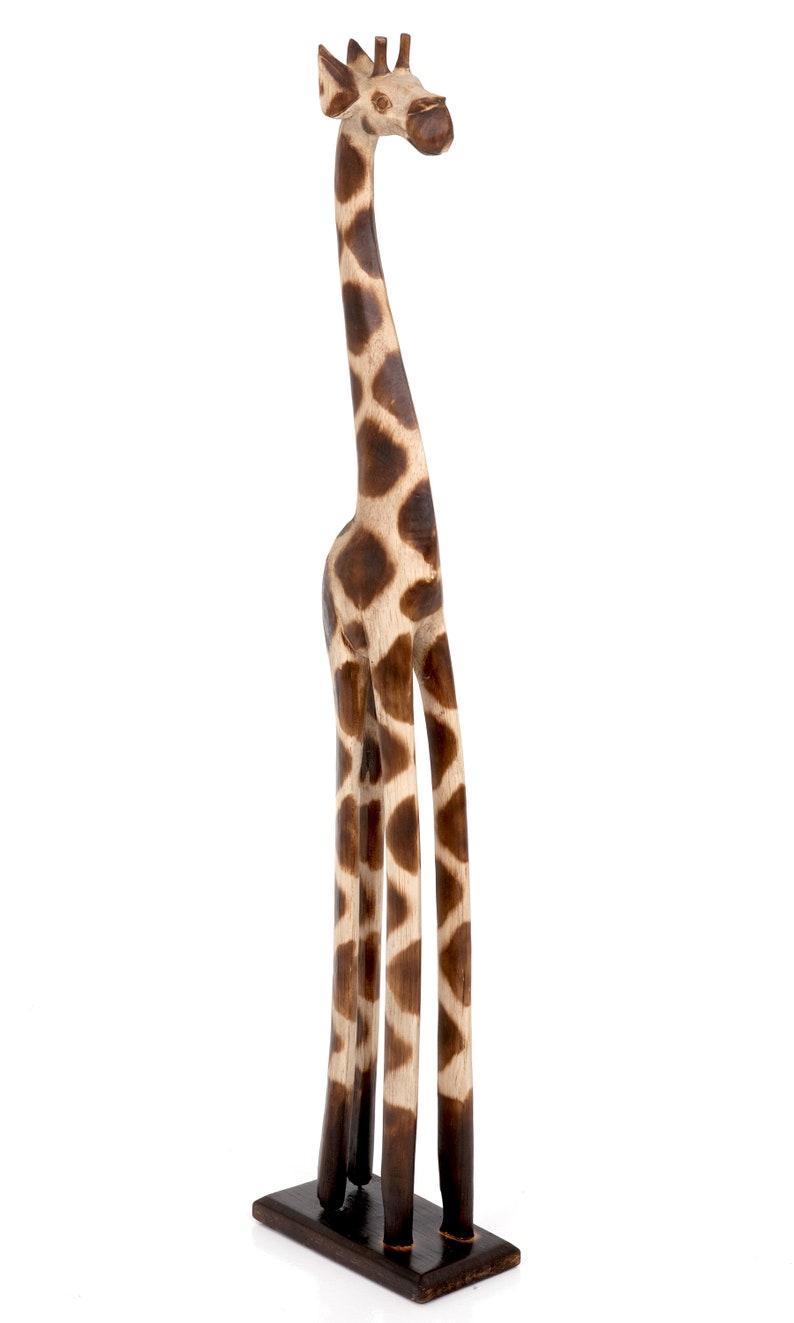 Single Standing Wooden Giraffe Hand Carved using Solid Albesia Wood Handmade in Bali GIR-01 image 6