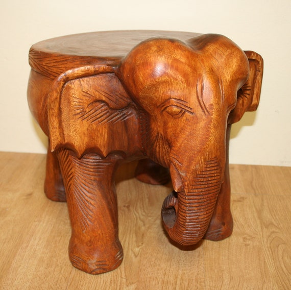 Wooden elephant table deals