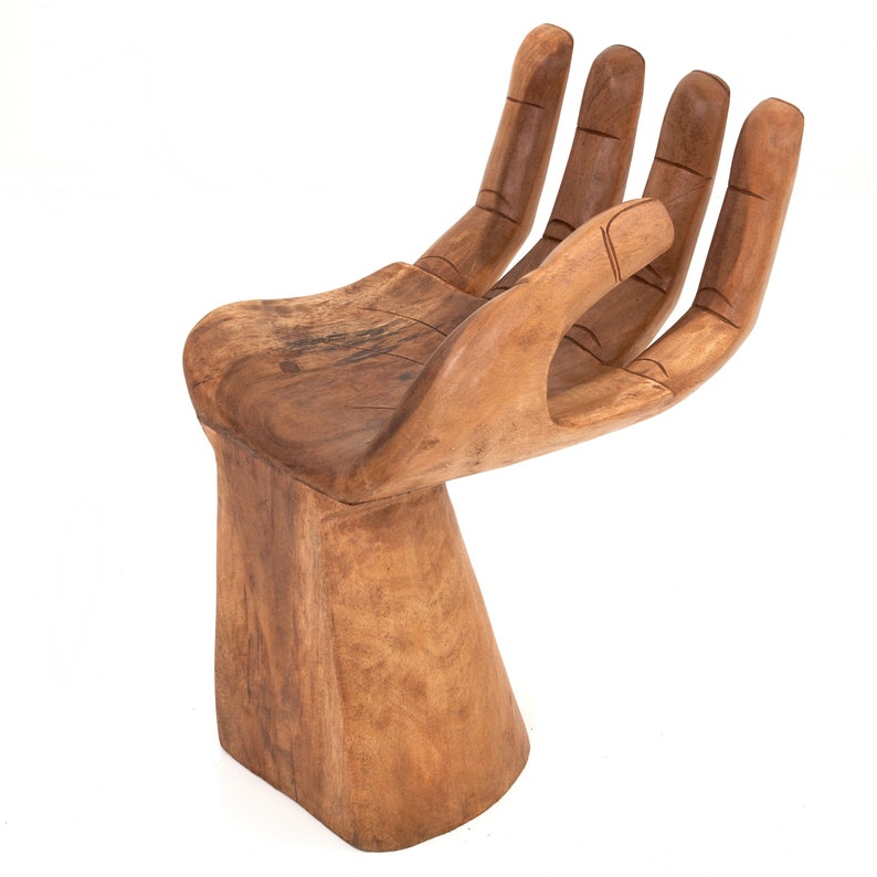 Rustic Hand Chair Seat 4 Bent Fingers Solid Suar Wood Indoor Etsy