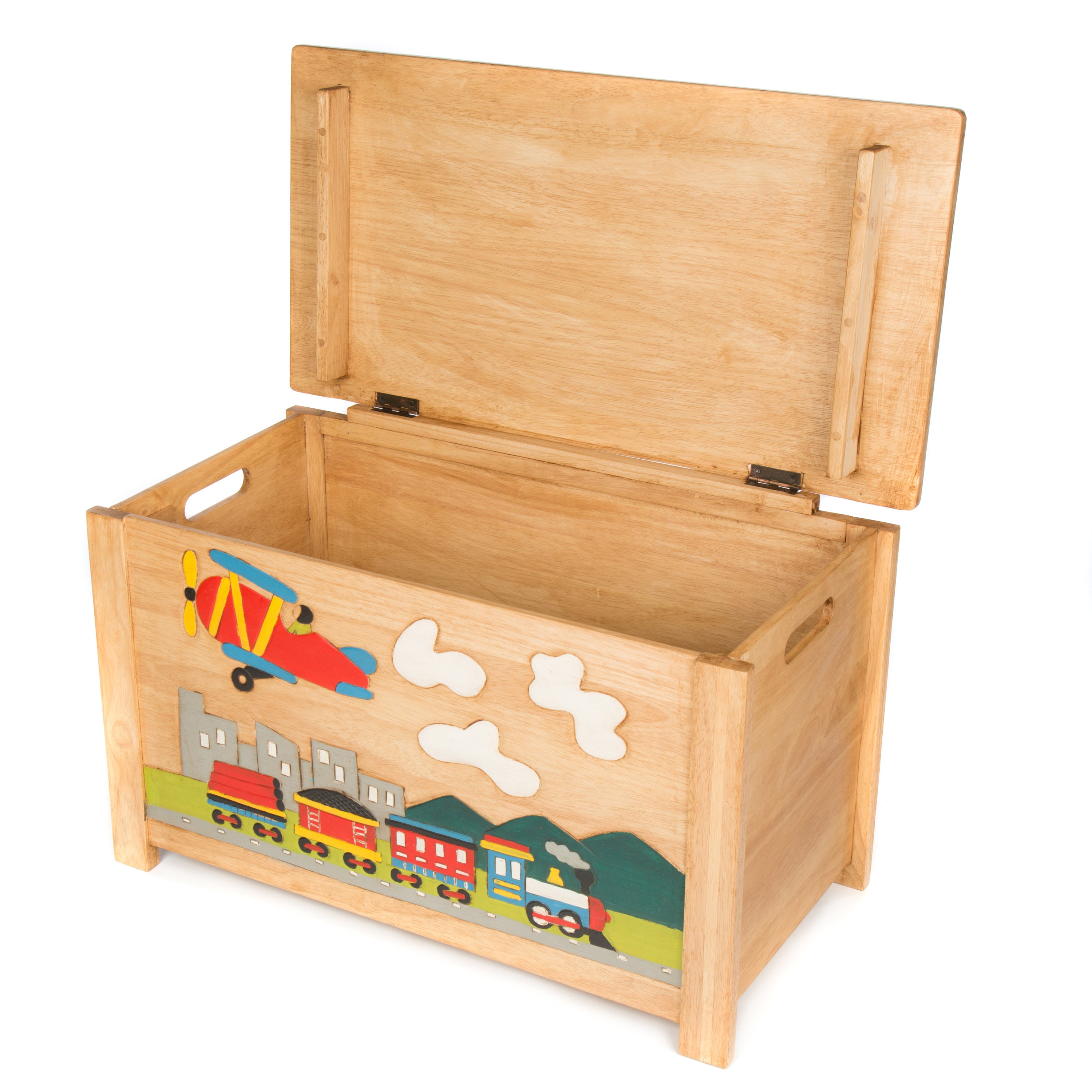 Train Toy Box Handmade Solid Rubberwood Wood Wooden Toy Etsy