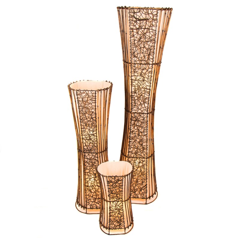 Oval Rattan and Wicker Floor Lamp 100cm RTUK49100 Etsy