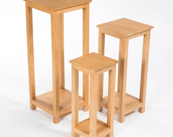 Console Table Light Oak Finish Accent Telephone Plant Stand Solid Rubberwood Fair Trade FU-PL-003-HUV