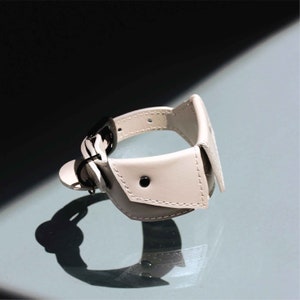 White soft leather wide dog shirt collar, Italian greyhound collar, Whippet collar, Sighthound collar, Thick dog collar personalized
