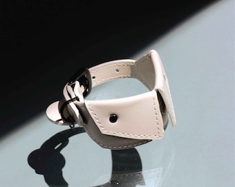 Wide Padded Dog Shirt Collar | Personalized soft leather dog wide collar for Italian greyhound collar, Whippet collar | Spread