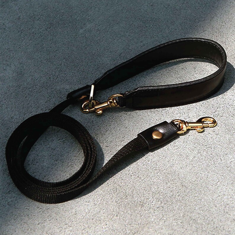 Classic Pet Leash, Lightweight soft leather handle dog leash, Dog leash, Cat leash image 3