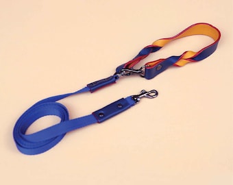 Braid Dog/Cat Leash | Lightweight Soft Leather Handle Dog Leash | Colorful Nylon Cat Leash | Twist