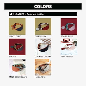 Colorful soft leather wide dog collar color chart