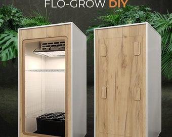 FLO DIY Quantum growbox  self assembly cabinet Kweekkast with an oak front