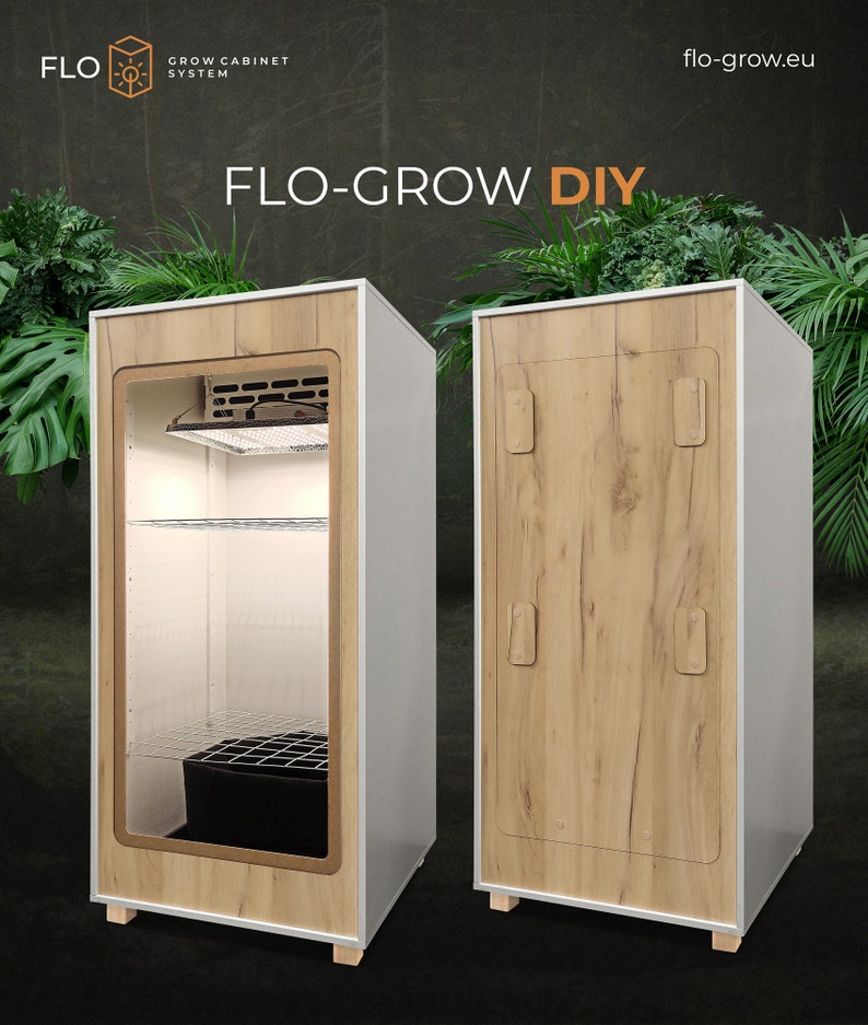 FLO DIY Quantum growbox self assembly cabinet Kweekkast with an oak front zdjęcie 1