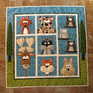 Eli's Forest Friends Quilt Pattern Paper Pattern Child Quilt Pattern image 1