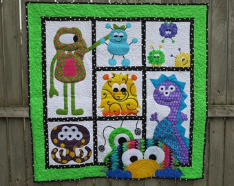 Morgan's Monster Madness Quilt Pattern - Paper Pattern - Child's Quilt Pattern