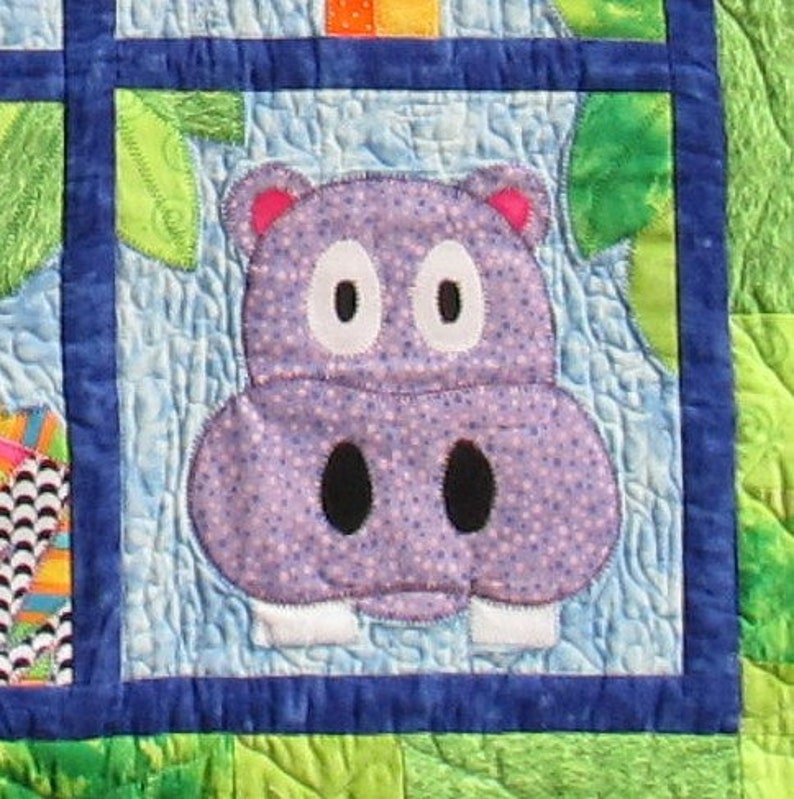 Blake's Jungle Quilt Pattern PDF Baby Quilt PDF Child Quilt PDF Quilt Pattern Download Lion Giraffe Hippo Zebra image 2