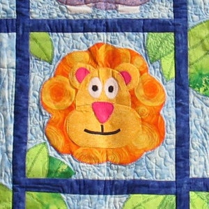 Blake's Jungle Quilt Pattern PDF Baby Quilt PDF Child Quilt PDF Quilt Pattern Download Lion Giraffe Hippo Zebra image 4
