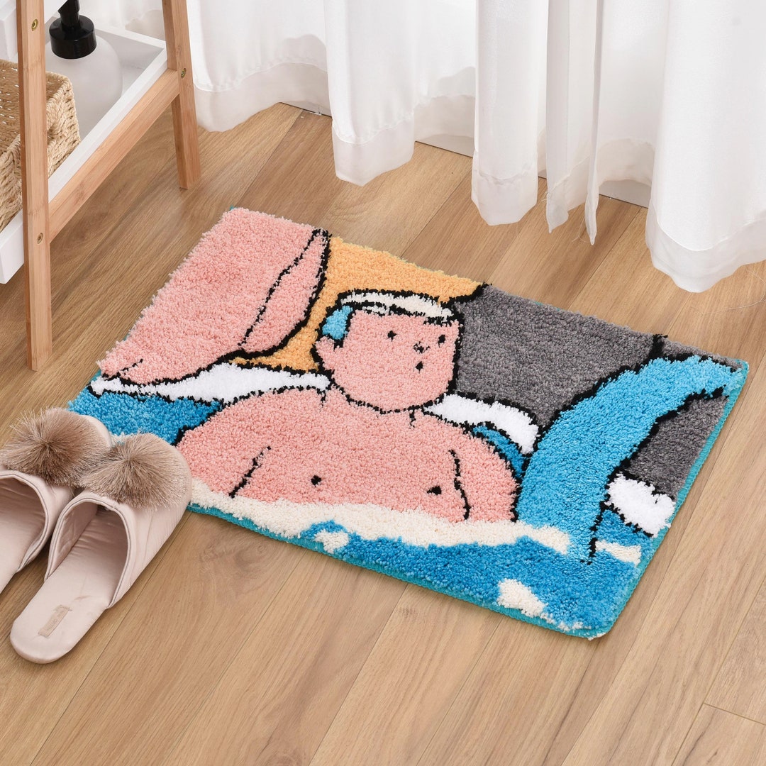 Japanese Anime Mat for Bathroom Funny Manga Bath Mat Hot - Etsy