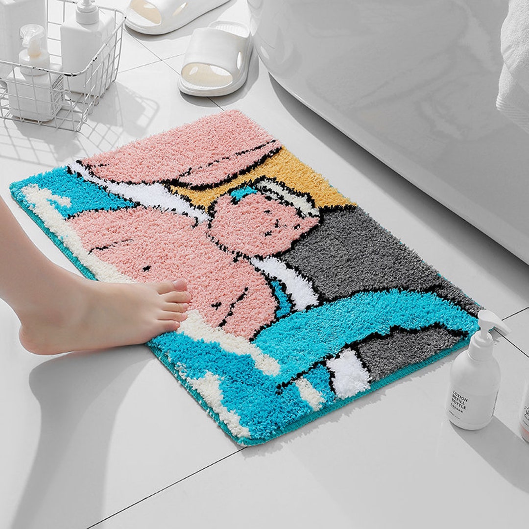 Japanese Anime Mat for Bathroom Funny Manga Bath Mat Hot - Etsy