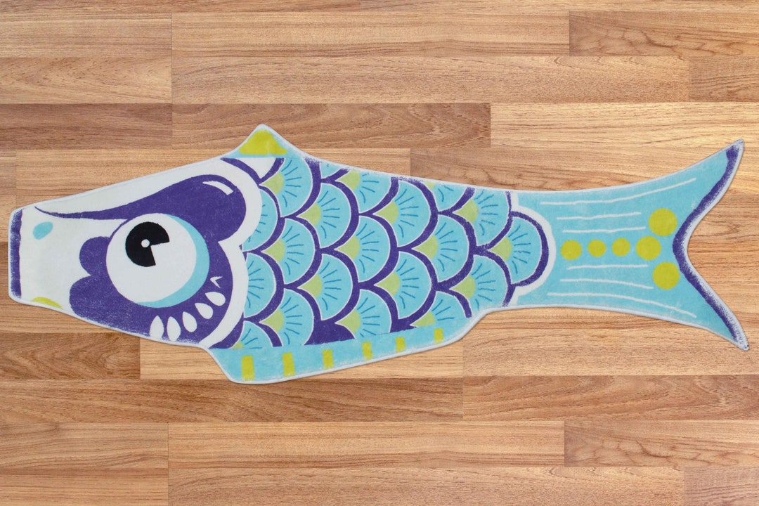Japanese Koi Fish Bathroom Rug Ultra Soft Fiber Bathroom Mat Etsy