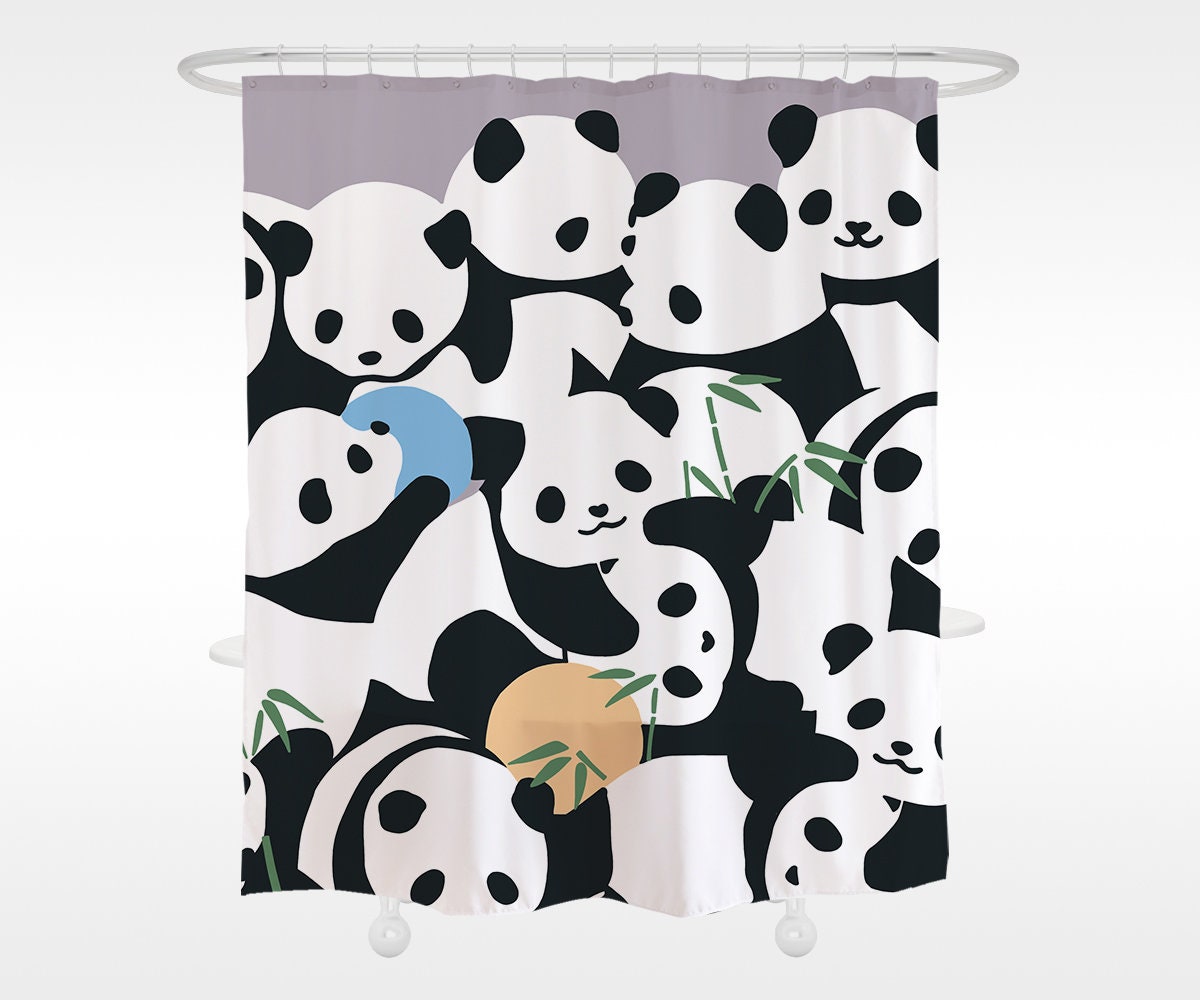Buy Cute Panda Shower Curtain Animal Curtain for Bathroom Online in India -  Etsy